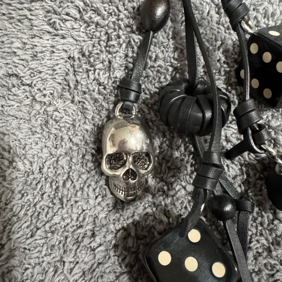 Coach Black and Silver dice and skull bag charm - Picture 2 of 5